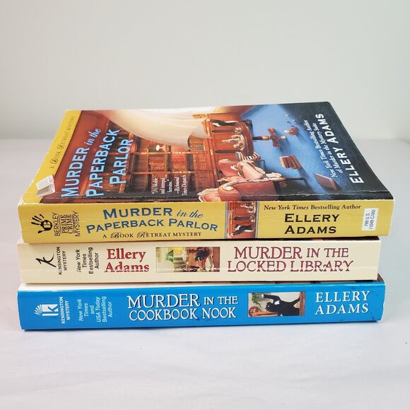 Lot of 3 ELLERY ADAMS - Cozy MYSTERIES - Book Retreat #2, 4, 7 MM PAPERBACK - Picture 3 of 13